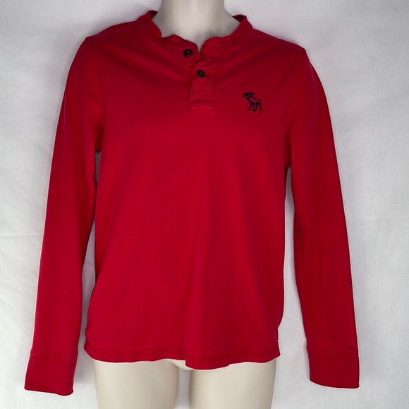 Abercrombie & Fitch Other - Abercrombie & Fitch Red Henley Muscle Fit
